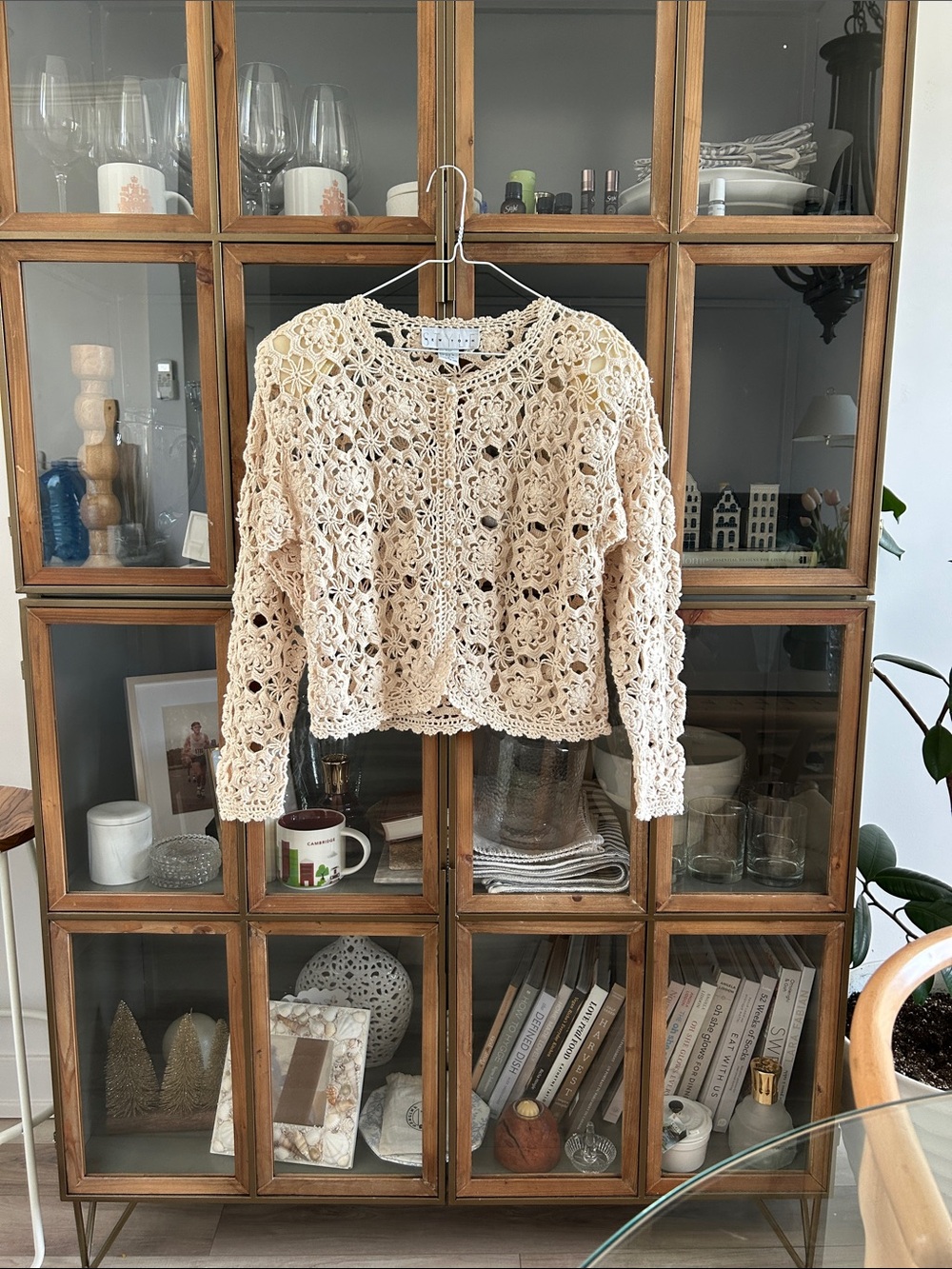 Vintage Style New York Crochet Cotton Long Sleeve